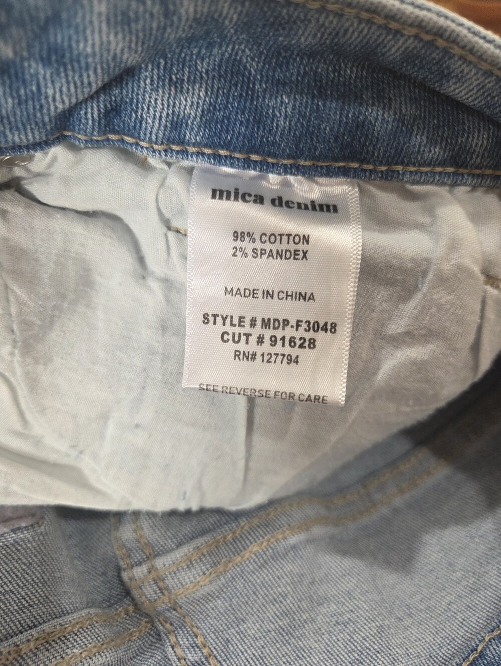 Womens Light Blue Distressed Straight Crop Jeans - Picture 9 of 9